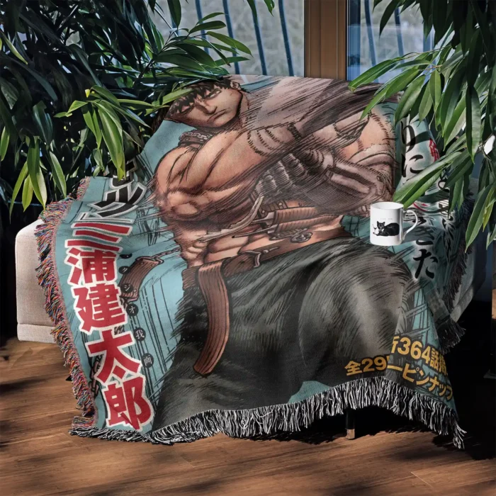 Berserk Manga Cover Anime Woven Tapestry Throw Blanket – Stunning Wall Art, Room & Home Decor, Great for Merch Collections - Image 3