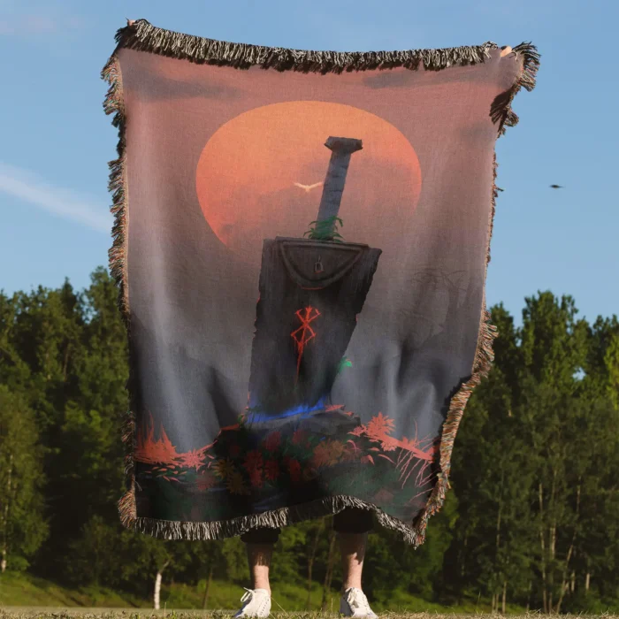 Berserk Sword Tomb Woven Tapestry Throw Blanket – Epic Wall Art, Room & Home Decor, Must-Have Collectible - Image 4