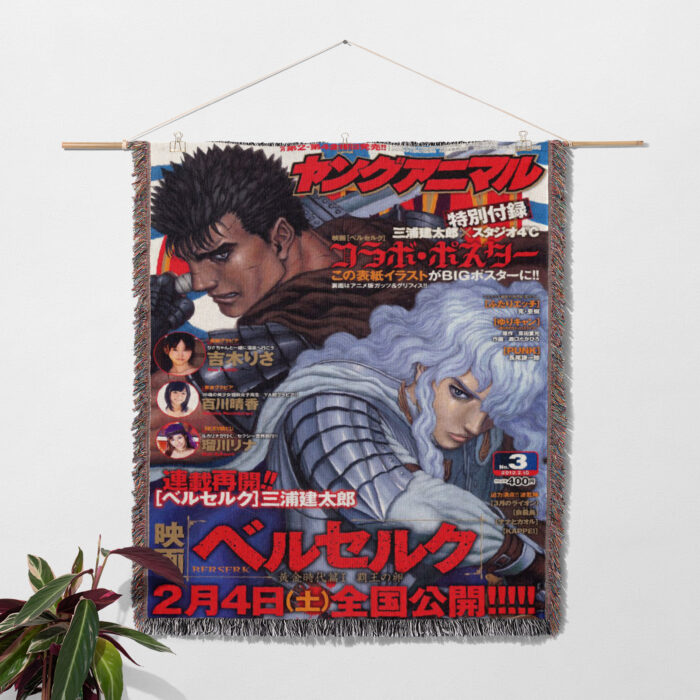 Berserk Manga Cover Anime Woven Tapestry Throw Blanket – Iconic Wall Rug, Cozy Home Decor & Collectible Gift - Image 2
