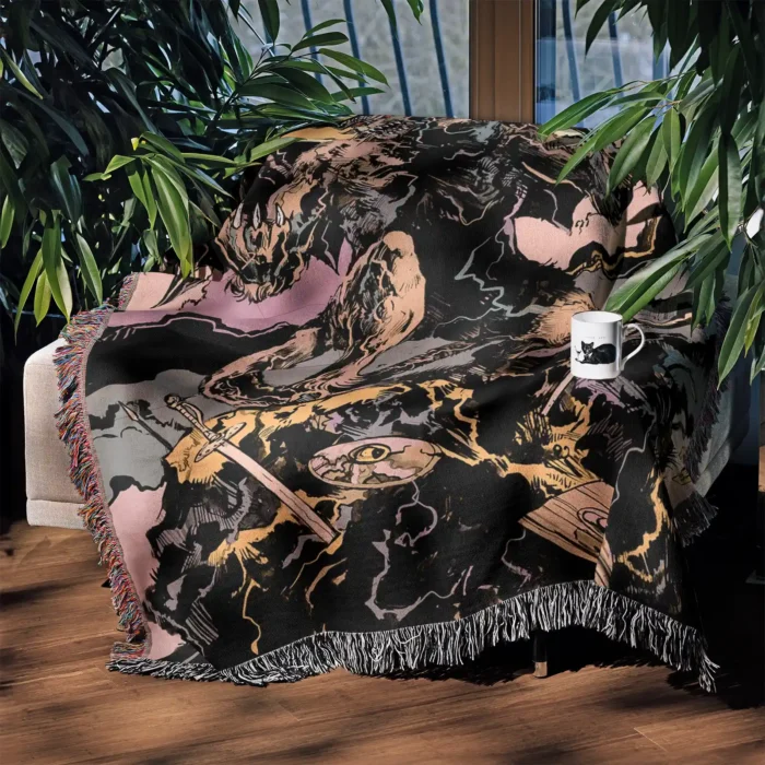 Berserk Woven Tapestry Throw Blanket – Bold Wall Art, Picnic Mat & Room Decor, Perfect for Dark Fantasy Fans - Image 3