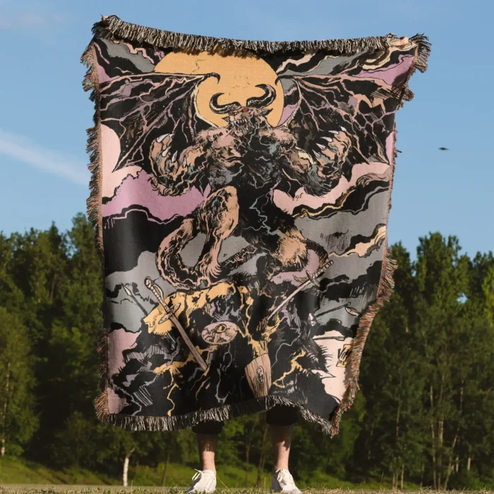 Berserk Woven Tapestry Throw Blanket – Bold Wall Art, Picnic Mat & Room Decor, Perfect for Dark Fantasy Fans - Image 4