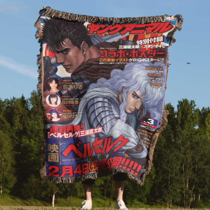 Berserk Manga Cover Anime Woven Tapestry Throw Blanket – Iconic Wall Rug, Cozy Home Decor & Collectible Gift - Image 4