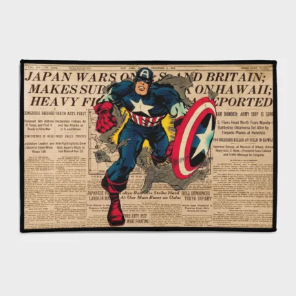 Bring the power of *Captain America* into your space with this Cap rug. Ideal for boys' rooms or gaming setups, it adds a cool Marvel vibe to your decor, perfect for superhero fans.