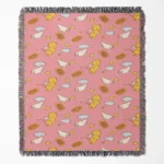 Cardcaptor Cerberus woven tapestry throw blanket, cute wall art and magical room decor, perfect gift for fans of Cardcaptor Sakura’s adorable Cerberus character.