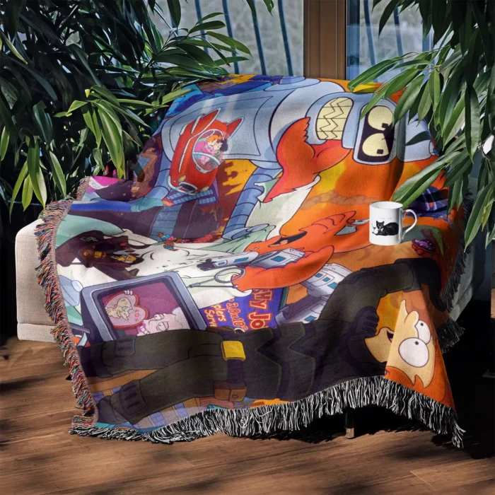 Futurama Woven Tapestry Throw Blanket – Unique Wall Rug, Cozy Room Decor, Perfect Gift - Image 4