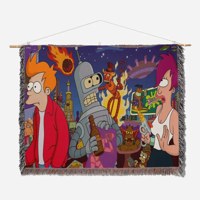 Futurama Woven Tapestry Throw Blanket – Stylish Home Decor, Fun Picnic Mat, Collectible Accent - Image 2