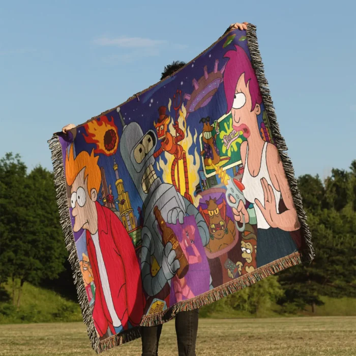 Futurama Woven Tapestry Throw Blanket – Stylish Home Decor, Fun Picnic Mat, Collectible Accent - Image 3