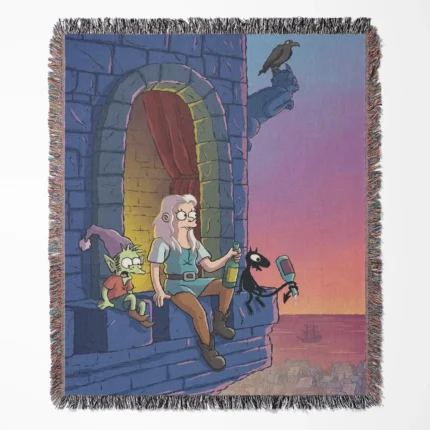 Rick and Morty woven tapestry throw blanket, designed with unique wall art and bright home decor, ideal for fans and collectors of Rick and Morty.