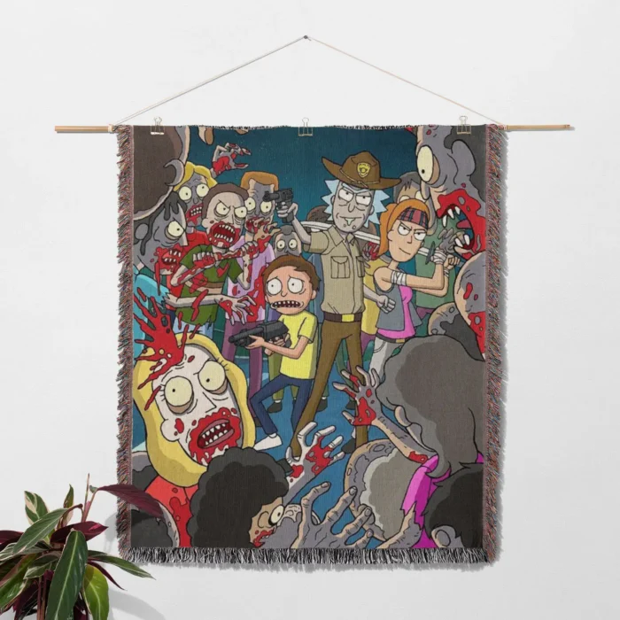 Rick Woven Tapestry Throw Blanket – Retro Wall Rug, Fun Room Decor, Gift for Fans - Image 2