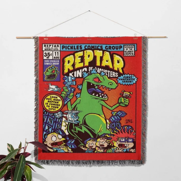 Rugrats Comic Cover Woven Tapestry Throw Blanket – Retro Wall Art, Bright Room Decor, Collectible Merch - Image 2