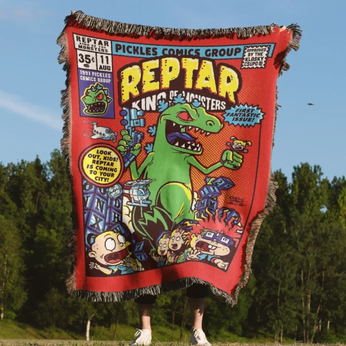 Rugrats Comic Cover Woven Tapestry Throw Blanket – Retro Wall Art, Bright Room Decor, Collectible Merch - Image 4