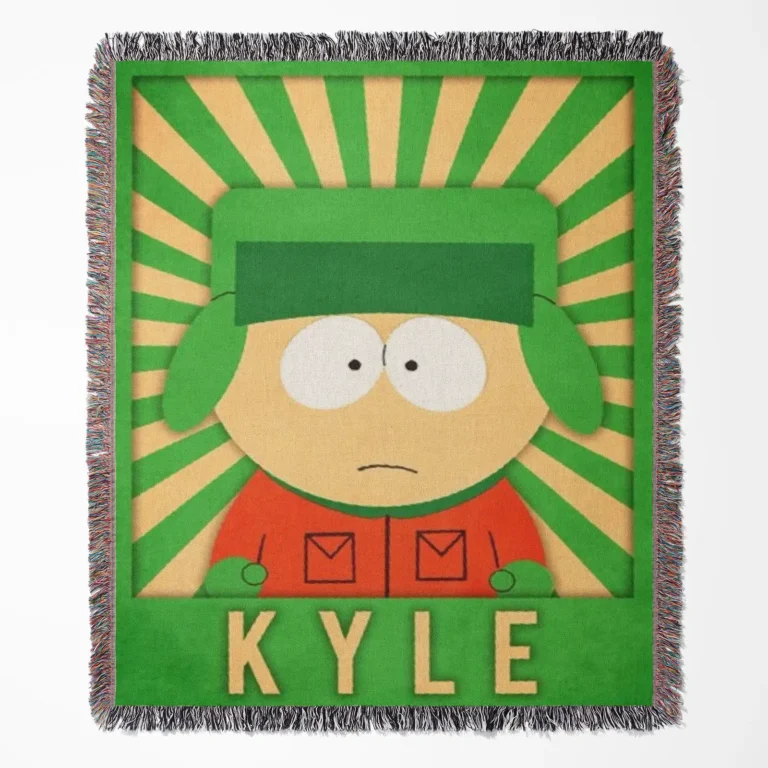 South Park Kyle Broflovski woven tapestry throw blanket, featuring stylish wall art and cozy room decor, perfect for collectors and fans of the show.