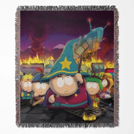 South Park woven tapestry throw blanket, designed with stylish wall art and unique room decor, ideal for collectors and South Park fans.