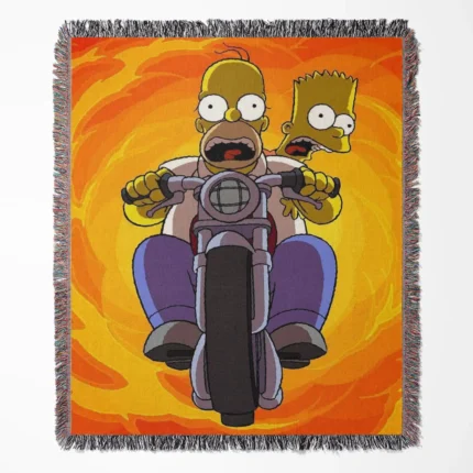 Simpson woven tapestry throw blanket, designed with colorful wall art and cool room decor, making it a perfect collectible accent for fans of The Simpsons.