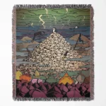 Adventure Time woven tapestry throw blanket, designed with colorful wall art and cozy room decor, perfect as a collectible accent for Adventure Time fans.