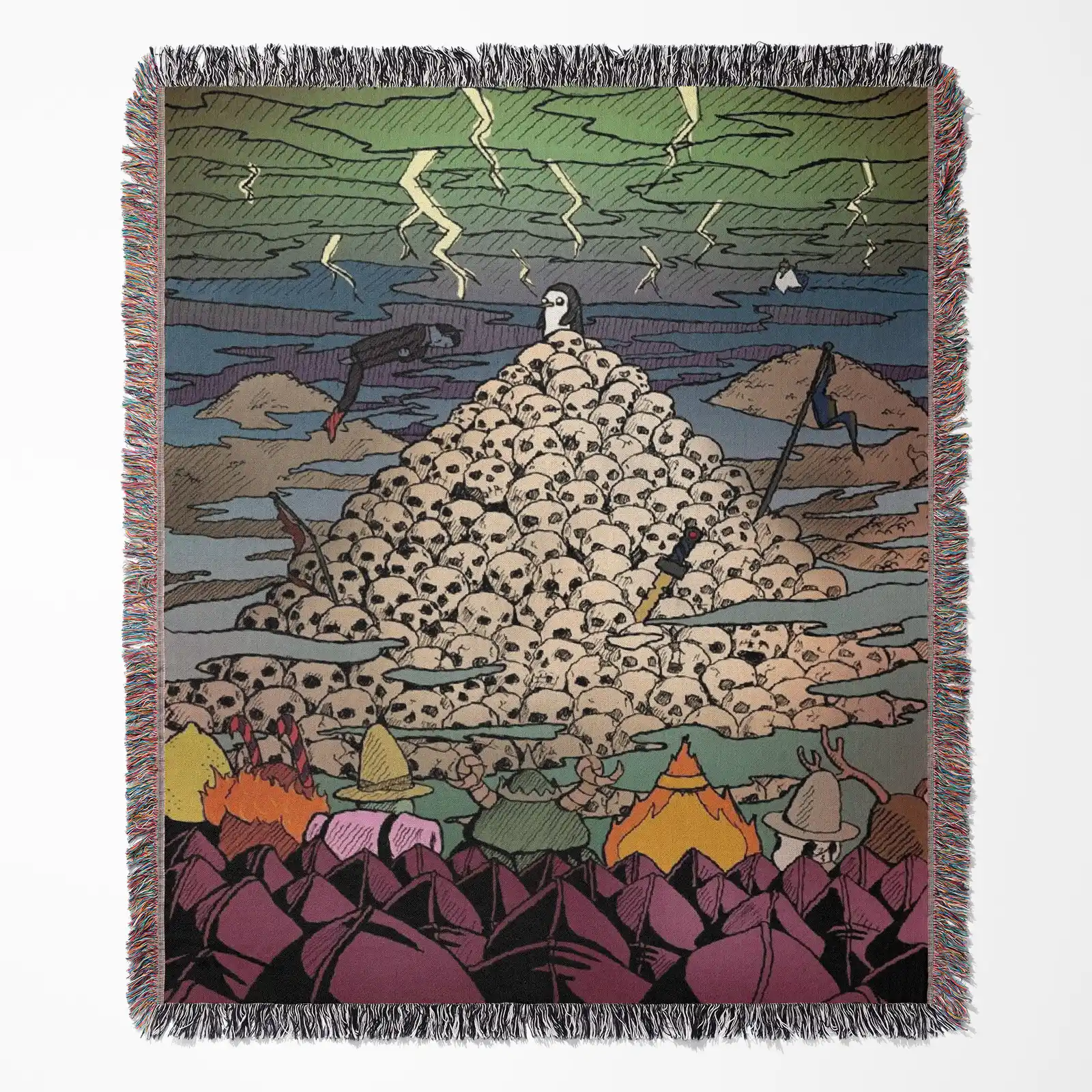 cartoon-woven-tapestry-throw-blanket-37 Adventure Time woven tapestry throw blanket, designed with colorful wall art and cozy room decor, perfect as a collectible accent for Adventure Time fans.
