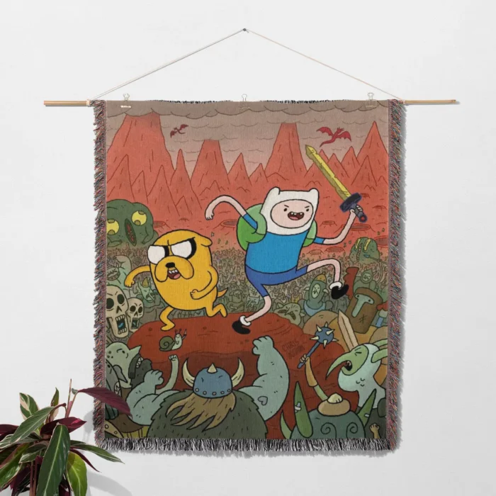 Adventure Cartoon Woven Tapestry Throw Blanket – Fun Wall Art, Cozy Room Accent, Collectible Home Decor - Image 2