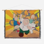 Family Cartoon Woven Tapestry Throw Blanket – Stylish Wall Rug, Unique Room Decor, Collectible Accent - Image 2