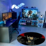 Spike Spiegel Round Rug – Cool Rug for Gaming Setup or Retro Room Display - Image 3