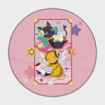 Step into the magical world with this Keroberos and Spinel-Sun round rug. Ideal for girls' rooms or magical decor, it adds a cute and whimsical touch to any space.