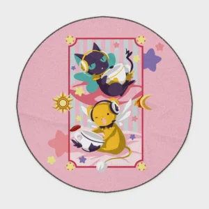 Step into the magical world with this Keroberos and Spinel-Sun round rug. Ideal for girls' rooms or magical decor, it adds a cute and whimsical touch to any space.