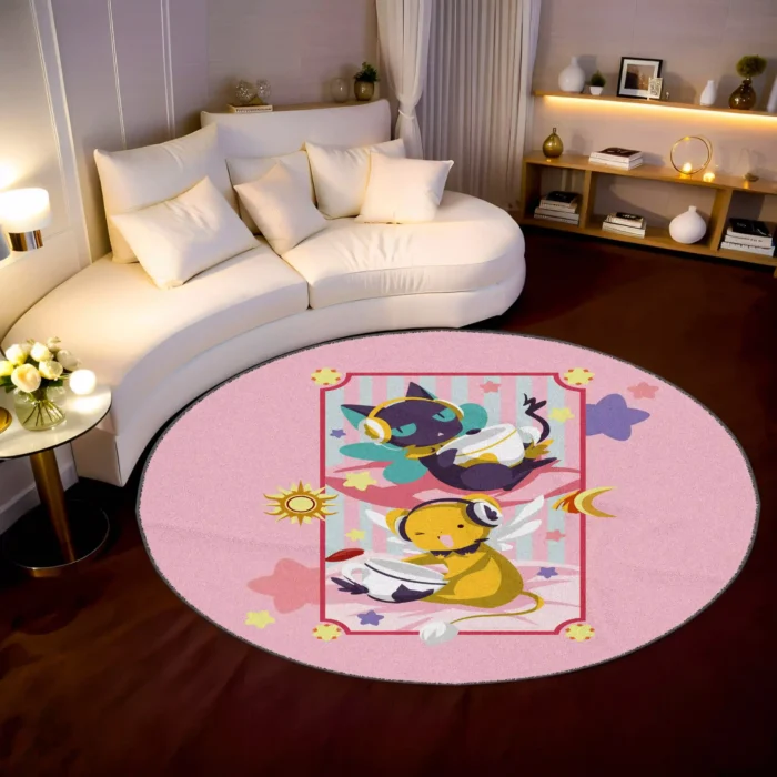 Keroberos and Spinel-Sun Round Rug – Cute Rug for Girls Room or Magical Decor - Image 2