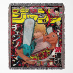 Chainsaw Man woven tapestry throw blanket, bold wall art and room decor, ideal as a gift for Chainsaw Man fans.