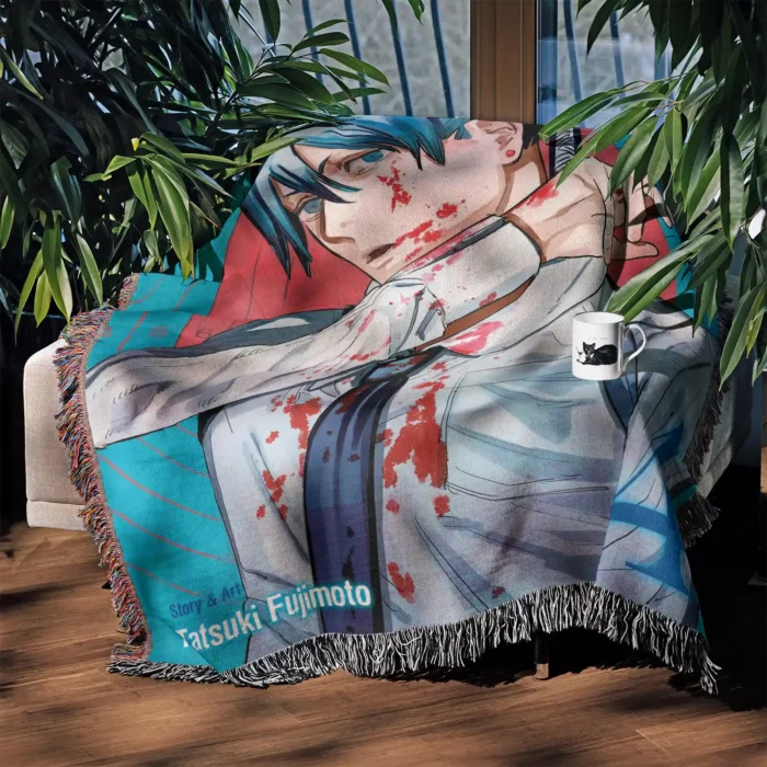 CSM Aki Hayakawa Woven Tapestry Throw Blanket – Collectible Merch, Home & Room Decor, Perfect Display - Image 3