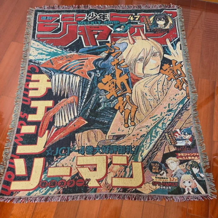 CSM Manga Cover Anime Woven Tapestry Throw Blanket – Wall Rug, Room & Home Decor, Perfect Gift for Fans - Image 6