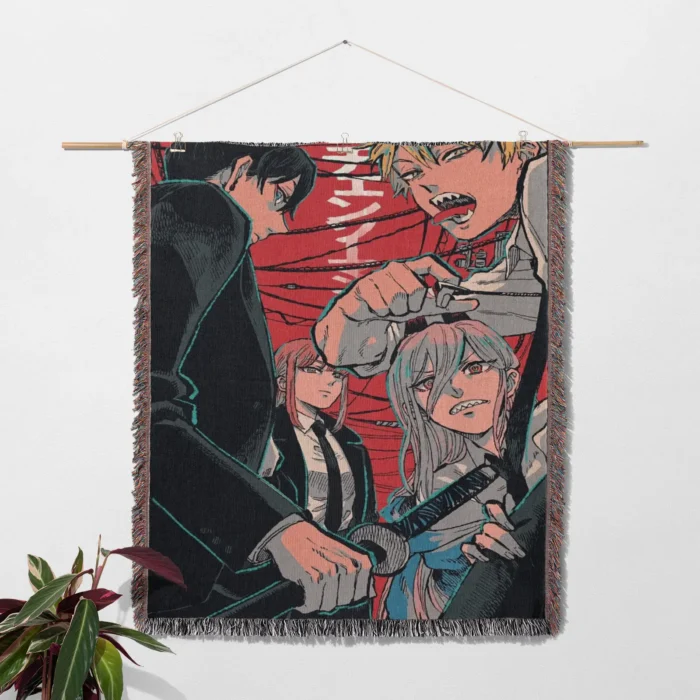 CSM Woven Tapestry Throw Blanket – Minimalist Wall Art, Room & Home Decor, Collectible Accent - Image 2