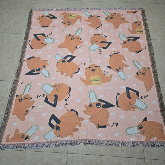 CSM Pochita Woven Tapestry Throw Blanket – Cute Room Decor, Cozy Throw & Wall Rug - Image 6