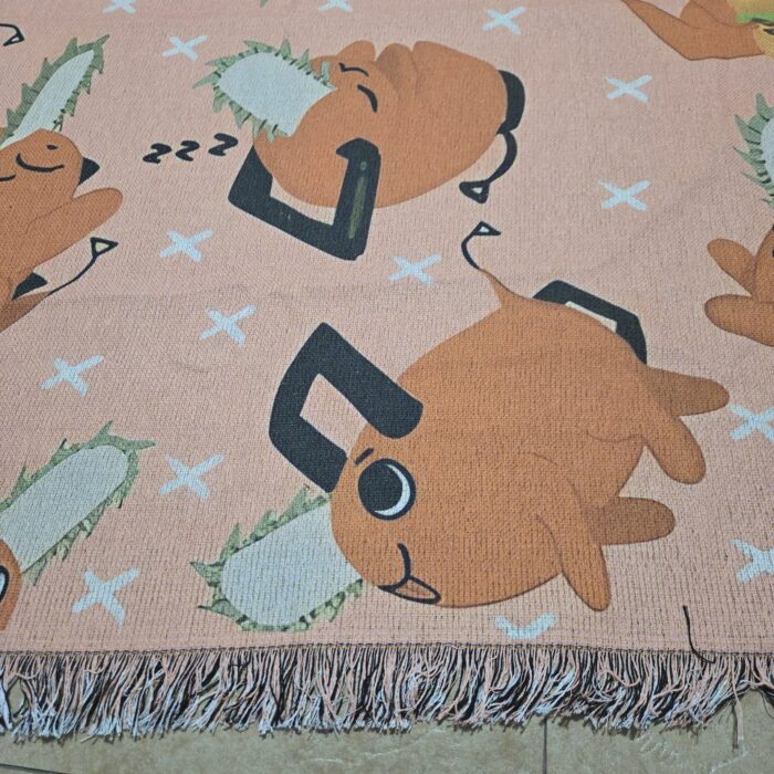 CSM Pochita Woven Tapestry Throw Blanket – Cute Room Decor, Cozy Throw & Wall Rug - Image 7
