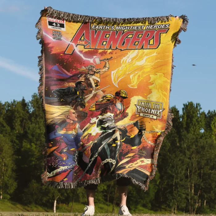 Avenger Comic Cover 2018 #43 Woven Tapestry Throw Blanket – Stylish Wall Rug, Cozy Room Decor, Perfect Gift - Image 4