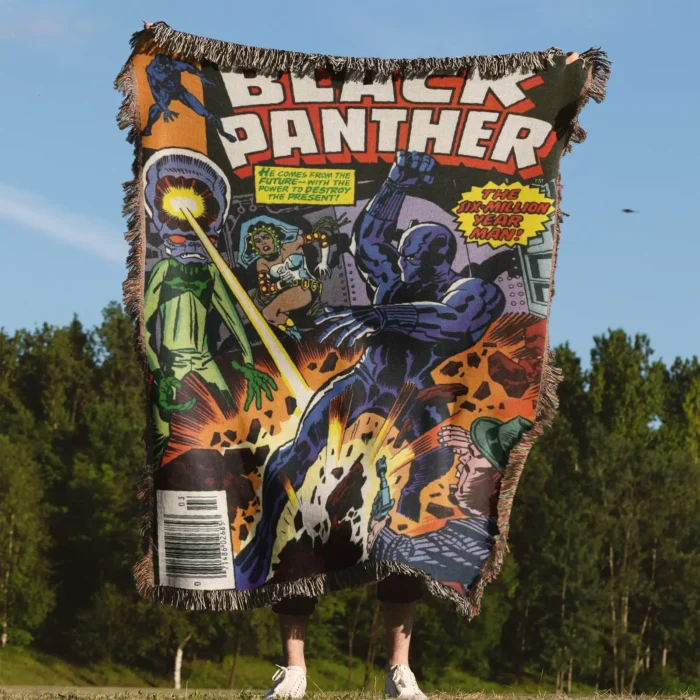 Panther Comic Cover Woven Tapestry Throw Blanket – Colorful Wall Art, Cool Room Decor, Collectible Merch - Image 4