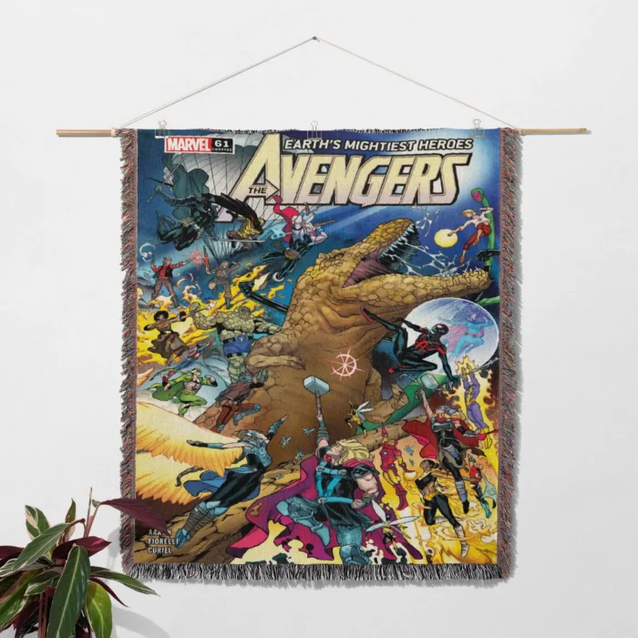 Avenger Comic Cover 2018 #61 Woven Tapestry Throw Blanket – Fun Wall Rug, Cozy Room Decor, Perfect Gift - Image 2