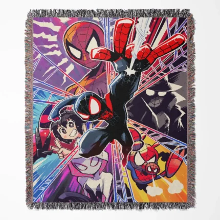 Spider woven tapestry throw blanket, designed as a stylish wall rug and cozy room decor, making it the perfect gift for Spider-Man fans.