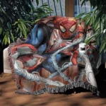 Spider Woven Tapestry Throw Blanket – Bright Wall Art, Fun Room Decor, Collectible Accent - Image 3