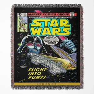 Darth Vader woven tapestry throw blanket, featuring a retro wall rug and cool room decor, making it the perfect gift for Star Wars enthusiasts.