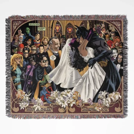 Batman woven tapestry throw blanket, designed with retro wall art and unique room decor, making it the perfect gift for Batman fans.