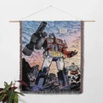 Trans Robot Woven Tapestry Throw Blanket – Bright Wall Art, Unique Room Decor, Collectible Accent - Image 2