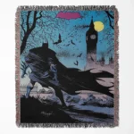 Batman woven tapestry throw blanket, designed as a stylish wall rug and cozy room decor, ideal for collectors and fans of Batman.