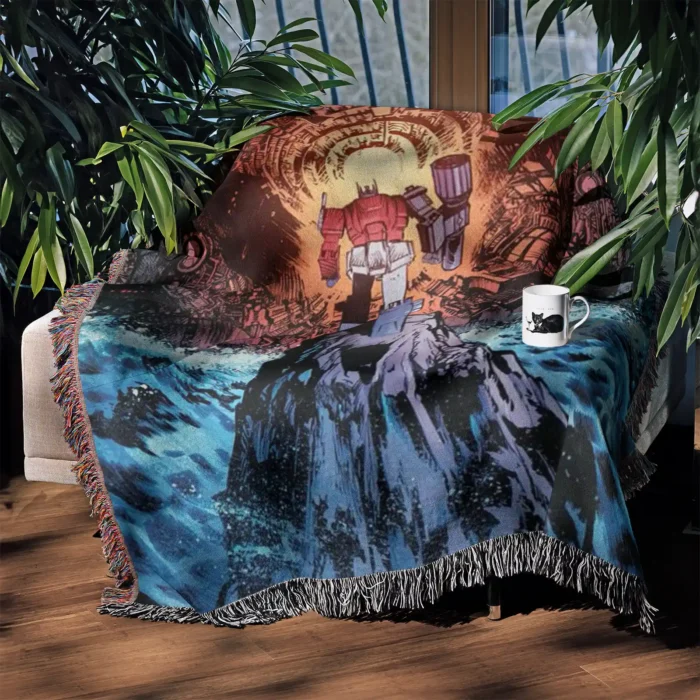 Trans Robot Woven Tapestry Throw Blanket – Colorful Wall Art, Cozy Room Decor, Collectible Accent - Image 3