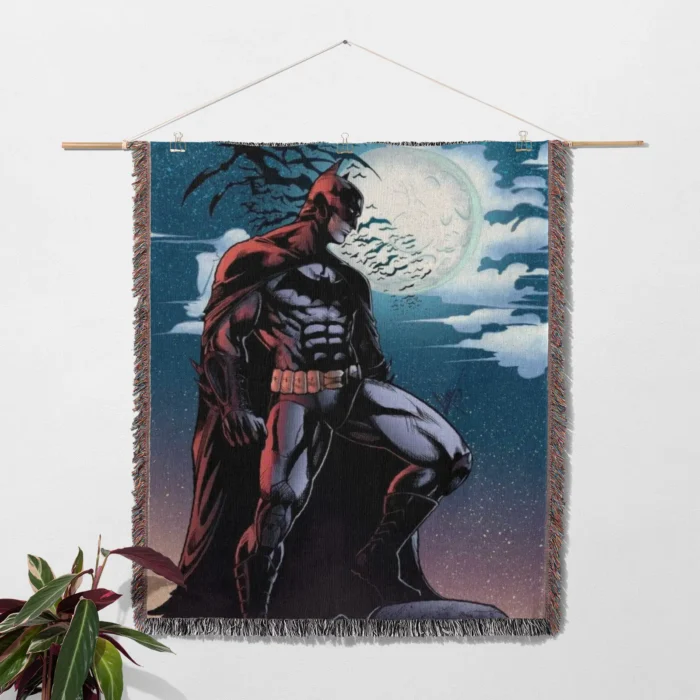 Bat Woven Tapestry Throw Blanket – Bright Wall Rug, Cozy Room Decor, Perfect Gift for Fans - Image 2