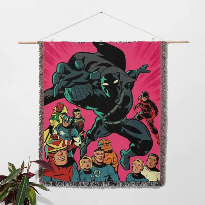 Panther Woven Tapestry Throw Blanket – Unique Wall Art, Bright Room Decor, Collectible Merch - Image 2