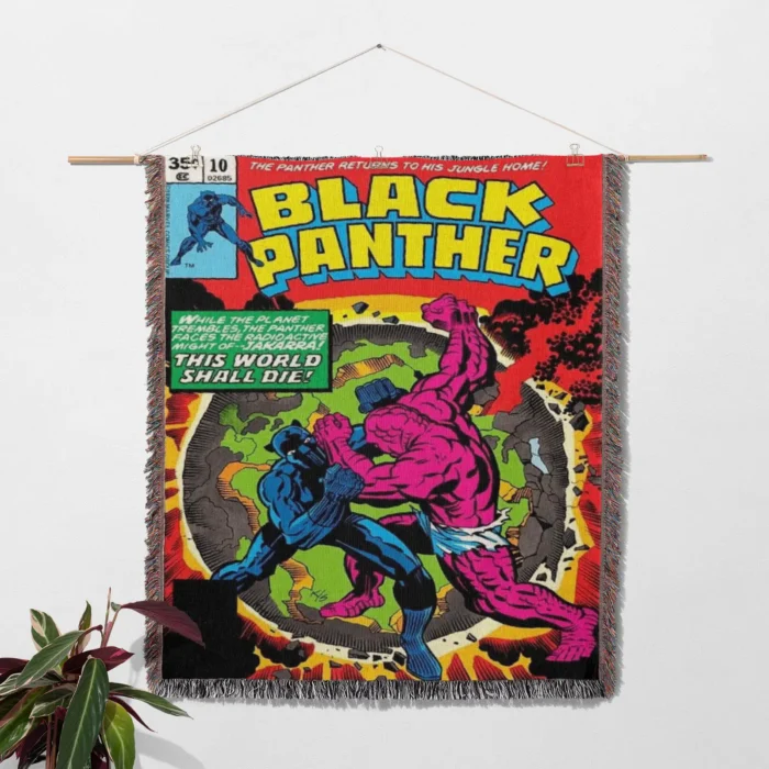 Panther Comic Cover Woven Tapestry Throw Blanket – Retro Wall Rug, Cool Room Decor, Perfect Gift - Image 2