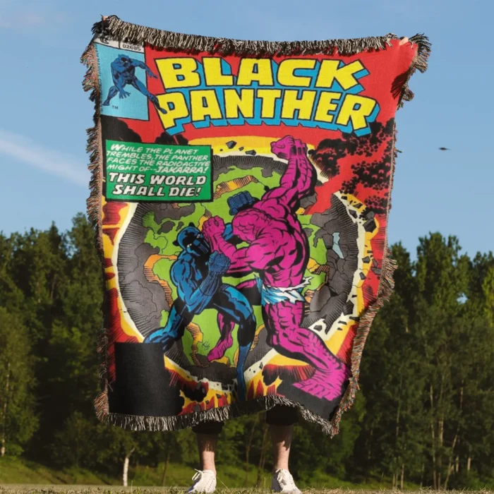 Panther Comic Cover Woven Tapestry Throw Blanket – Retro Wall Rug, Cool Room Decor, Perfect Gift - Image 4