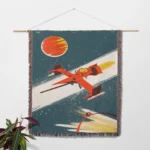 Bebop Woven Tapestry Throw Blanket – Minimalist Wall Art, Space Jazz Room & Home Decor - Image 2