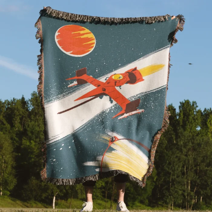 Bebop Woven Tapestry Throw Blanket – Minimalist Wall Art, Space Jazz Room & Home Decor - Image 4