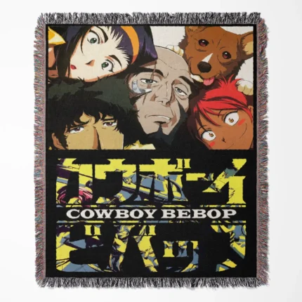 Cowboy woven tapestry throw blanket, stylish wall art and home decor, ideal for wall hanging or as a cozy sofa throw for Cowboy Bebop fans.