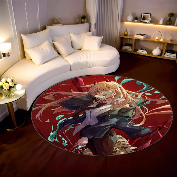 Power Round Rug – Fun Round Rug for Bedroom or Collector Gift Display - Image 2